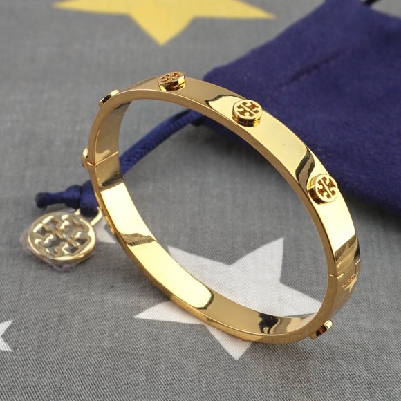 NWT Tory Burch Miller Stud 7mm Bracelet in Gold (Brand New) Medium - Picture 3 of 6